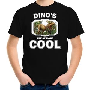 T-shirt dinosaurs are serious cool zwart kinderen - dinosaurussen/ brullende t-rex dinosaurus shirt