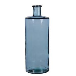 Mica Decorations Guan Glazen Fles - H40 x Ø15 cm - Blauw