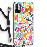 Watercolor Brushstrokes: Xiaomi Redmi Note 10 5G Transparant Hoesje met koord