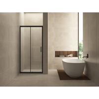 Wiesbaden Skyline Douche Schuifdeur 100x200 cm - Helder Glas. Mat Zwart