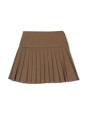 POLO RALPH LAUREN KIDS jupe en maille chevrons à plis - Marron