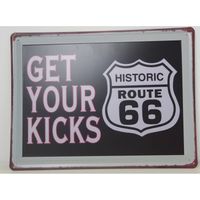 Metalen wandplaat Route 66 Get your Kicks - thumbnail