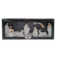 8x Witte kerststal beelden/figuren 10 cm in doos 39 x 16 x 6,5 cm - thumbnail