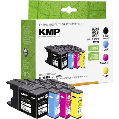 KMP Inktcartridge vervangt Brother LC-1280XLBL, LC-1280XLC, LC-1280XLM, LC-1280XLY Compatibel Combipack Zwart, Cyaan, Magenta, Geel B59VX 1524,4005 KMP Inktcartridge vervangt Brother LC-1280XLBL, LC-1280XLC, LC-1280XLM, LC-1280XLY Compatibel Combipack Zwart, Cyaan, Magenta, Geel B59VX 1524,4005