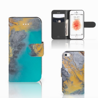 Apple iPhone 5 | 5s | SE Bookcase Marble Blue Gold