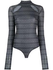 Patrizia Pepe body à motif monogrammé - Noir