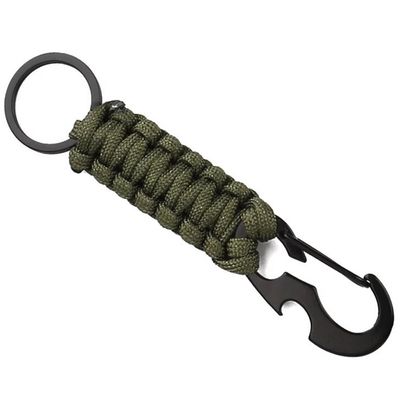 Sleutelhanger Groen Paracord met Ring en Musketon