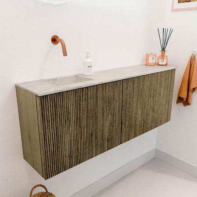 Toiletmeubel Mondiaz Joya Dlux | 111.6 cm | Meubelkleur Dusk | Faye wastafel Ostra Wasbak Links | Zonder kraangat(en)