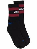 VETEMENTS chaussettes nervurées à logo imprimé - Noir - thumbnail