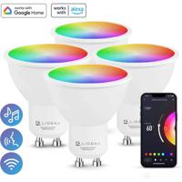 Lideka® - Slimme LED Smart Lampen - Spot GU10 - Set Van 4 - RGBW - Google, Alexa en Siri - thumbnail