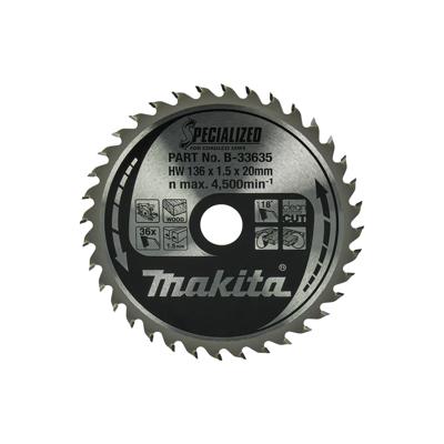 Makita Cirkelzaagblad voor Hout | Specialized: Accu | Ø 136mm Asgat 20mm 36T - B-33635