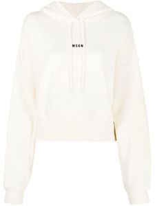 MSGM hoodie crop à logo imprimé - Tons neutres