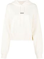 MSGM hoodie crop à logo imprimé - Tons neutres