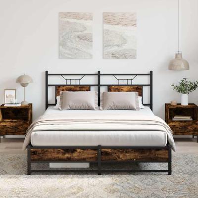 Bedframe zonder matras hout gerookt eikenkleurig 140x200 cm