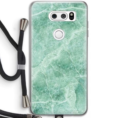 Groen marmer: LG V30 Transparant Hoesje met koord