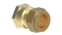 Kirchhoff Messing overgangsstuk, blank, 18 mm x 1/2"IT, klemkoppeling voor koperen buis - 989456317