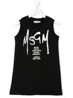 MSGM Kids sleeveless logo print dress - Noir