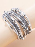 Retro Rhinestone Metal Ball PU Bracelet - thumbnail