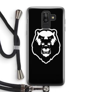 Angry Bear (black): Samsung Galaxy J8 (2018) Transparant Hoesje met koord