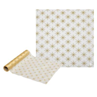 Decoratie stof/tafelloper - goud - 500 x 28 cm - polyester - tafelversiering - kerstdiner
