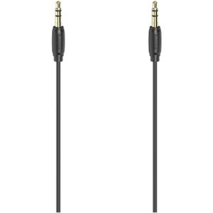 Hama Audiokabel, 3,5mm jack - 3,5mm jack, stereo, verguld, ultradun, 1,5 m Mini jack kabel Zwart