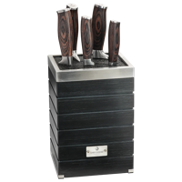 Sabatier Chef Cuisine Profi - Messenset Pakkahout met Bamboe Messenblok (6-delig)