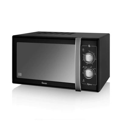 Swan 25 Liter Retro Manual Magnetron Zwart 900W - LAATSTE KANS