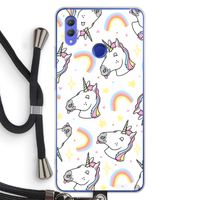 Rainbow Unicorn: Honor Note 10 Transparant Hoesje met koord