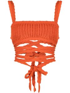 Alanui haut en crochet à design sans manches - Orange