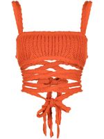 Alanui haut en crochet à design sans manches - Orange - thumbnail