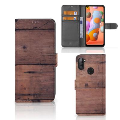 Samsung Galaxy M11 | A11 | Book Style Case | Old Wood