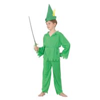 Groen bos jongen kostuum voor kinderen 140 - 8-10 jr  -