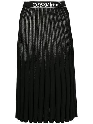 Off-White jupe plissée à effet métallisé - Noir