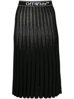 Off-White jupe plissée à effet métallisé - Noir