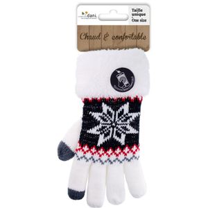 Touchscreen handschoenen Nordic/wit voor dames   -
