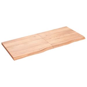 Wandschap 140x60x4 cm behandeld massief eikenhout lichtbruin