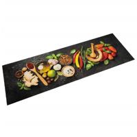 Keukenmat wasbaar kruidenprint 60x180 cm fluweel