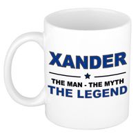 Naam cadeau mok/ beker Xander The man, The myth the legend 300 ml - Naam mokken - thumbnail
