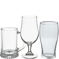 Bierglazen set - pint glazen/bierpullen/bierglazen op voet - 12x stuks - glas