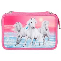 Miss Melody 3-Vaks Etui Glitter Roze