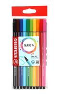 Viltstift stabilo pen 68/10 qrea m 10st ass | 10 stuks