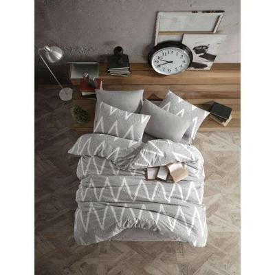 Beddengoedset - 1 dekbedovertrek 220 x 240 cm + 2 kussenslopen 60 x 60 cm - 65% katoen, 35% polyester - Grijs