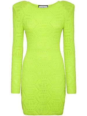 Philipp Plein robe courte à motif monogrammé - Vert