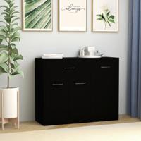 Dressoir 88x30x70 cm bewerkt hout zwart - thumbnail