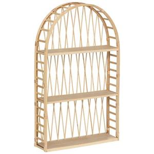 Wandkastje bamboe effect - beige - bamboe - 3 plankjes - 75 x 45 cm