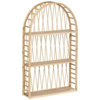 Wandkastje bamboe effect - beige - bamboe - 3 plankjes - 75 x 45 cm