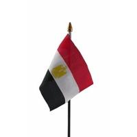 Egypte - mini vlaggetje van 10 x 15 cm op stokje - Landen vlag - H27 cm