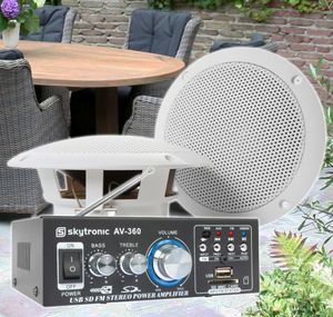 SkyTronic TS06 Waterbestendige buiten speakers 6,5" met versterker