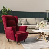 Fauteuil fluweel wijnrood