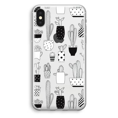 Cactusmotief: iPhone XS Transparant Hoesje